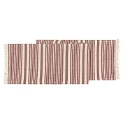 《danica》Heirloom純棉編織桌旗(酒紅直紋) | 餐桌布 桌巾 桌飾襯布