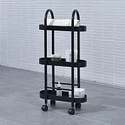 【H&R安室家】三層縫隙置物車 推車 收納架 BC340B 黑色
