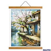 [HOMEHERE] DIY鑽石畫／水鄉春櫻 掛軸無框版