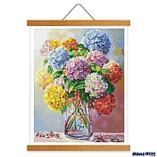 [HOMEHERE] DIY鑽石畫／彩虹繡球花 掛軸無框版