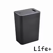 Life+日系無印風按壓式彈蓋垃圾桶15L_5色任選 黑色