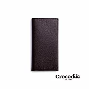 【Crocodile】鱷魚皮件 真皮皮夾 男夾 14卡夾 拉鍊零錢袋 Rocky系列長夾-0103-09901 咖啡色