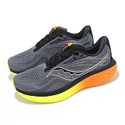 Saucony 慢跑鞋 Ride 18 男鞋 灰 橘黃 緩衝 回彈 運動鞋 索康尼 S2100099 25cm SHADOW/VIZI