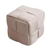 IDEA-居家實用十字編織燈芯絨沙發方凳/兩色可選 暖白色