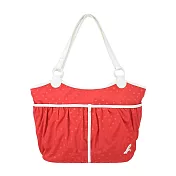 agnes b. 四口袋抓縐圓點肩背包 大/紅