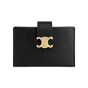 CELINE Nino 粒紋牛皮風琴式卡包/名片夾 (黑色)