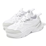 Puma 休閒鞋 Sophyr Metallic Wns 女鞋 白 銀 厚底 增高 拼接 緩衝 老爹鞋 39883101 22.5cm WHITE/SILVER