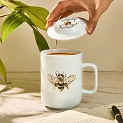 《乾唐軒活瓷》吉星大蜜蜂高杯 / 含蓋 / 描金 / 4色 510ml 雪白