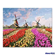 [HOMEHERE] DIY數字油畫/ 鬱金香田園 風車