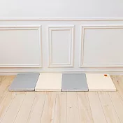 【Mang Mang 小鹿蔓蔓】兒童4cm抗菌摺疊防護地墊/床邊墊-四折連接款(兩色可選) 鋼琴灰