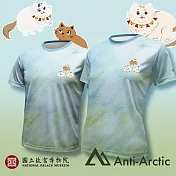 【Anti-Arctic】|短袖T恤 故宮聯名系列 喵喵探險隊 大人 L 藍綠色
