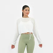 【Mukasa】DURABLE 透膚抽繩長袖罩衫 - MUK-25049 S-M 流光白