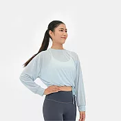 【Mukasa】DURABLE 透膚抽繩長袖罩衫 - MUK-25049 S-M 煙水藍