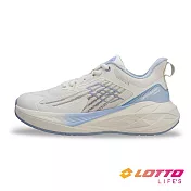 【LOTTO 義大利】女 寬楦 SPEED EVO 400 透氣輕量慢跑鞋- 23cm 白/水藍