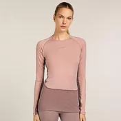 【紐西蘭icebreaker】女 ZoneKnit™ 網眼透氣圓領長袖上衣-200 S 藕粉/淡裸粉