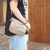 CIE｜日本手工 機能尼龍防潑水側背包/手拿包 米色