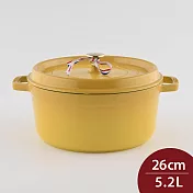 Staub 圓形鑄鐵鍋 26cm 5.2L 法國製 (電磁爐 IH爐可用) 檸檬黃