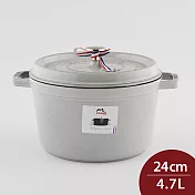 Staub 高深圓形鑄鐵鍋24cm 4.7L 法國製 (電磁爐 IH爐可用) 松露白