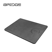 iBRIDGE 急速Qi2無線皮革鼠墊充電器 質感黑