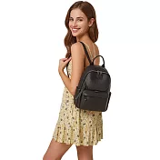 【ZENDAR】台灣總代理 限量1折 頂級超柔軟小牛皮後背包 莎拉系列 全新專櫃展示品(金剛黑)