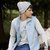 【ATUNAS 歐都納】男款SOFTSHELL刷毛防風防潑水保暖背心式外套A6VE2501M-大尺碼 M 灰藍