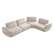 IDEA-米諾飽滿加寬絨布L型沙發/330CM 可客製