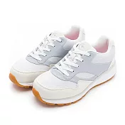 MOONSTAR月星 3E寬楦防水健走鞋 JP22.5 白藍