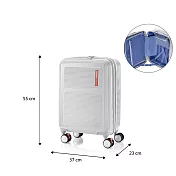 American Tourister - 美國旅行者 MAXIVO 輕量煞車輪雙層防盜拉鍊20吋行李箱旅行箱 淺灰