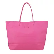 皮標logo仿舊皮革手提/肩背-大/ 桃