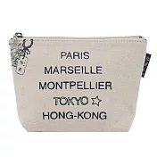 agnes b.to b.城市帆布化妝包- 米