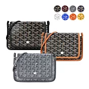 GOYARD PLUMET 經典LOGO翻蓋扁斜背包(多色選) 海軍藍