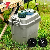 【日本RISU】TRUNK CARGO二代 日製戶外掀蓋式耐壓收納箱(深型)-22L-3色可選(TC-20S)- 岩灰