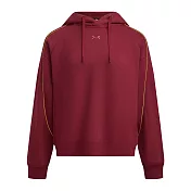Under Armour 女 LNY HW Terry 連帽長袖套頭衫-6006010-625 L 紅色