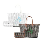 GOYARD 拓印兔子帆布LOGO購物包-任選色 小/白