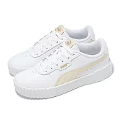 Puma 休閒鞋 Carina 3.0 女鞋 白 黃 皮革 復古 餅乾鞋 40036516 23cm WHITE/YELLOW