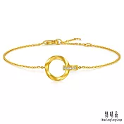 【點睛品】莫比烏斯環 鑽石黃金手鍊