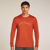 【紐西蘭Icebreaker】男 Tech Lite 圓領長袖上衣 (山脊輪廓)-150 M 磚紅
