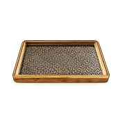 【C’est Chic】柿合緣手編藤面方茶盤-幅39cm-3色可選 原木