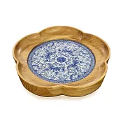 【C’est Chic】京雲煙雲景德鎮青瓷梅花茶盤-幅34cm-5色可選 原木