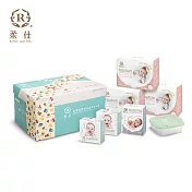 Roaze 柔仕 新款特級棉柔新生兒賀禮 / 乾濕兩用布巾彌月禮盒 - 多款任選  矽膠盒-新芽綠