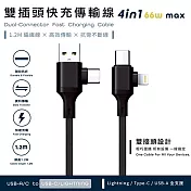 Songwin PD66W 4in1雙插頭快充傳輸線/耐彎折編織線(120cm)