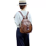 【ZENDAR】台灣總代理 限量1折 頂級超柔軟小牛皮後背包 莉莉系列 全新專櫃展示品(咖啡色)