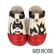 【GREEN PHOENIX】女 穆勒鞋 包頭拖鞋 厚底拖鞋 懶人 氣墊 全真皮 輕量 手縫 兩穿 EU35 五彩色