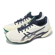 Asics 網球鞋 Solution Speed FF 3 男鞋 米 藍 亞洲大師賽 穩定 緩震 亞瑟士 1041A438104 28cm CREAM/MIDNIGHT