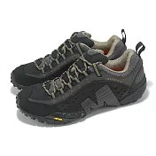 Merrell 戶外鞋 Intercept 男鞋 黑 灰 皮革 支撐 抓地 運動鞋 ML73703 27cm SMOOTH BLACK