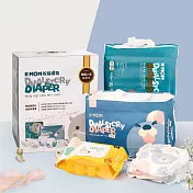 韓國MOTHER-K K-MOM 尿布祝福禮箱 (頂級超薄瞬吸紙尿布、玩睡褲、濕紙巾掀蓋柔花100抽)