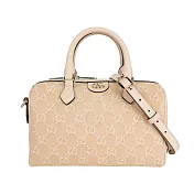 GUCCI GG 牛仔帆布二用波士頓包 (淺米色)