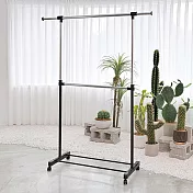 【H&R安室家】台製單桿雙層曬衣架 曬衣桿 掛衣架 HG61E