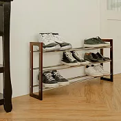 【H&R安室家】台製木質三層伸縮鞋架 SH75A