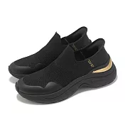 Skechers 休閒鞋 Hazel-Rosalind Slip-Ins 女鞋 黑 金 緩衝 套入式 健走鞋 177586BBK 22.5cm BLACK